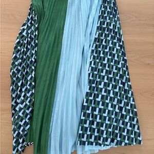 Lacoste Green and Blue Pleated Skirt, 40